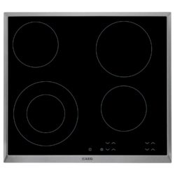 AEG HK624010XB 60cm Ceramic Hob in Blackwith Stainless Steel Trim